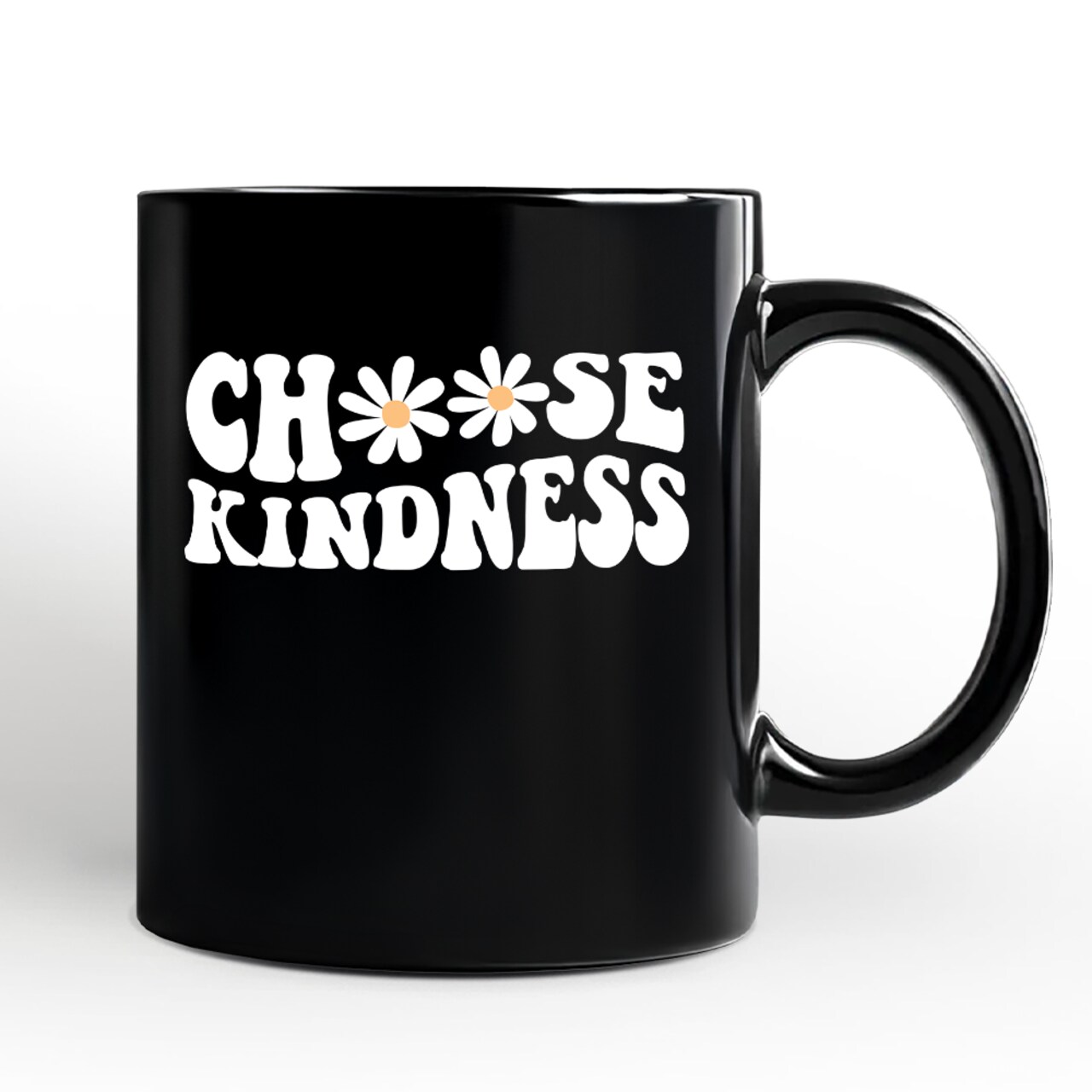 Choose Kindness Daisies Mug, Retro Groovy Positive Quote Gift